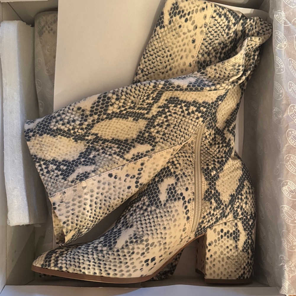 Steve Madden hot Snakeskin above the knee heeled boots